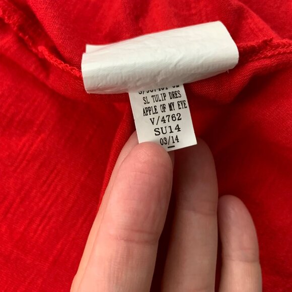 Old Navy Apple of My Eye Red Jersey Slub Knit Wrap Front Mini Dress M - Picture 5 of 7